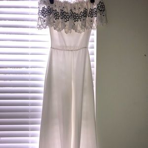 White off shoulder jumpsuit